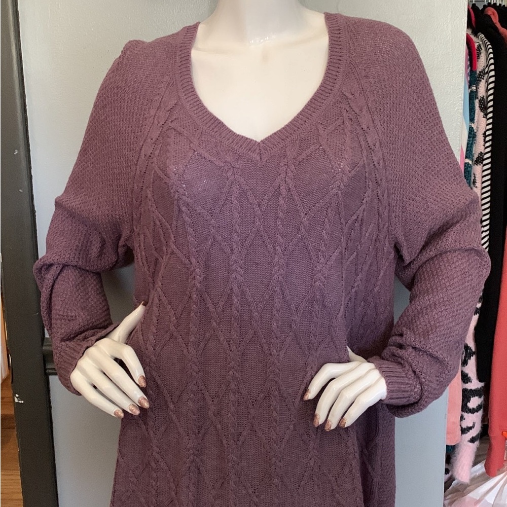 Purple Cable Knit Sweater Size 1x